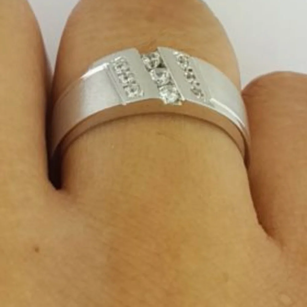 14k Solid White Gold Men's Wedding Band Ring